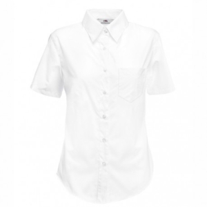 Дамска класическа риза с къс ръкав ID 35 (бяла)